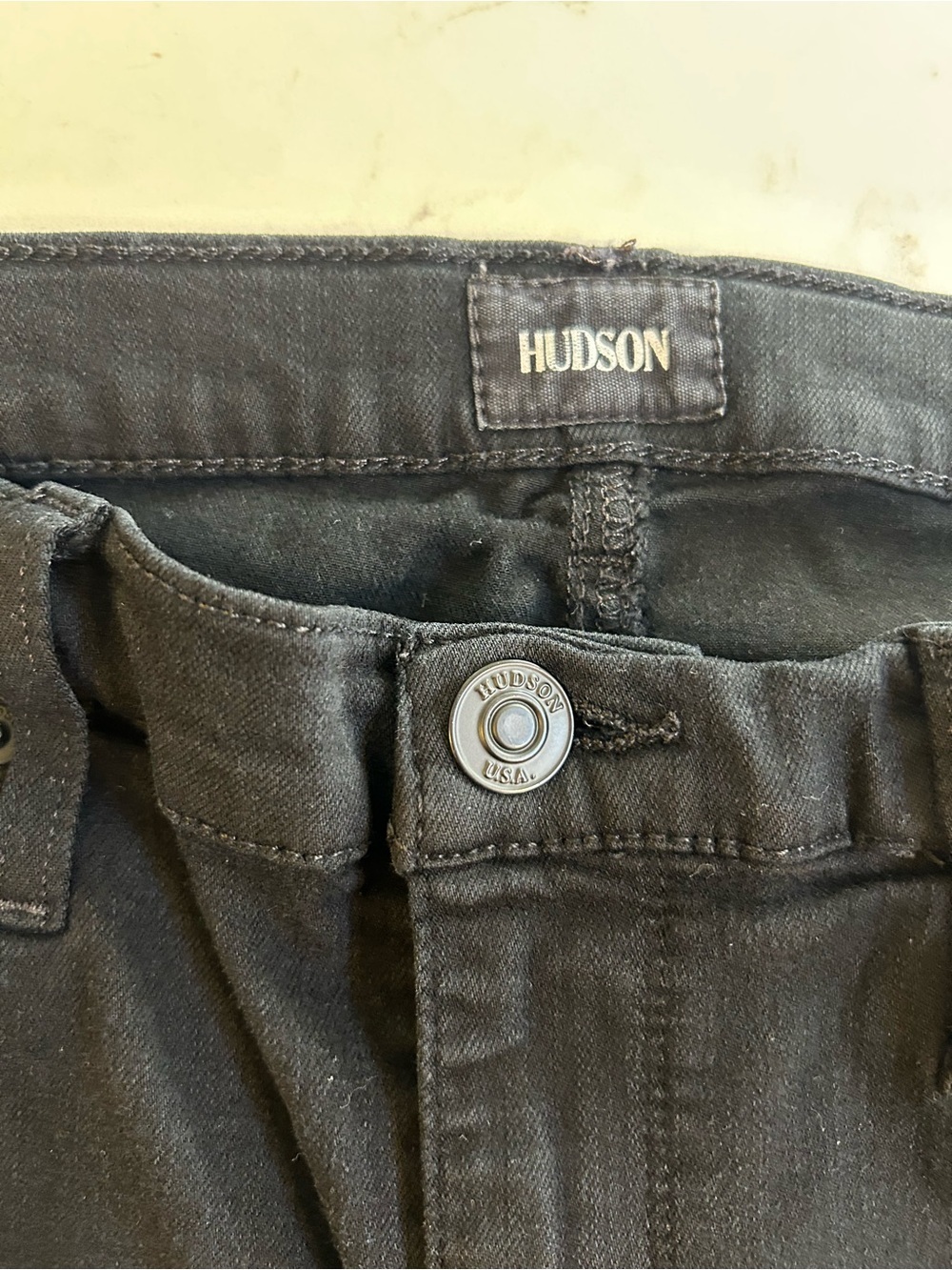 Hudson Nico Midrise Super Skinny Jeans Rava Black Distressed Size 33 - Picture 7 of 16